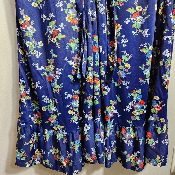 Floral Short Sleeve Tie Waist Maxi Dress-Size M - Picture 8 of 10
